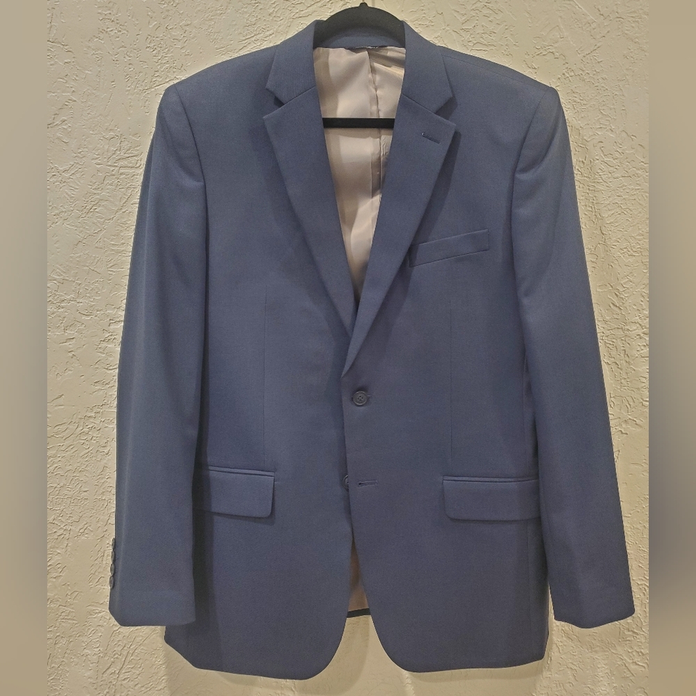 Haggar Tailored Fit Suit, Navy Blue, 40R Jacket, 34/29 Pants